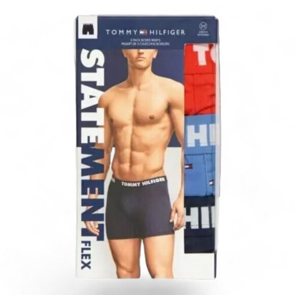 TOMMY HILFIGER Statement Flex Boxer Briefs 3 Pack Men's Size Large _A3 - Picture 9 of 12